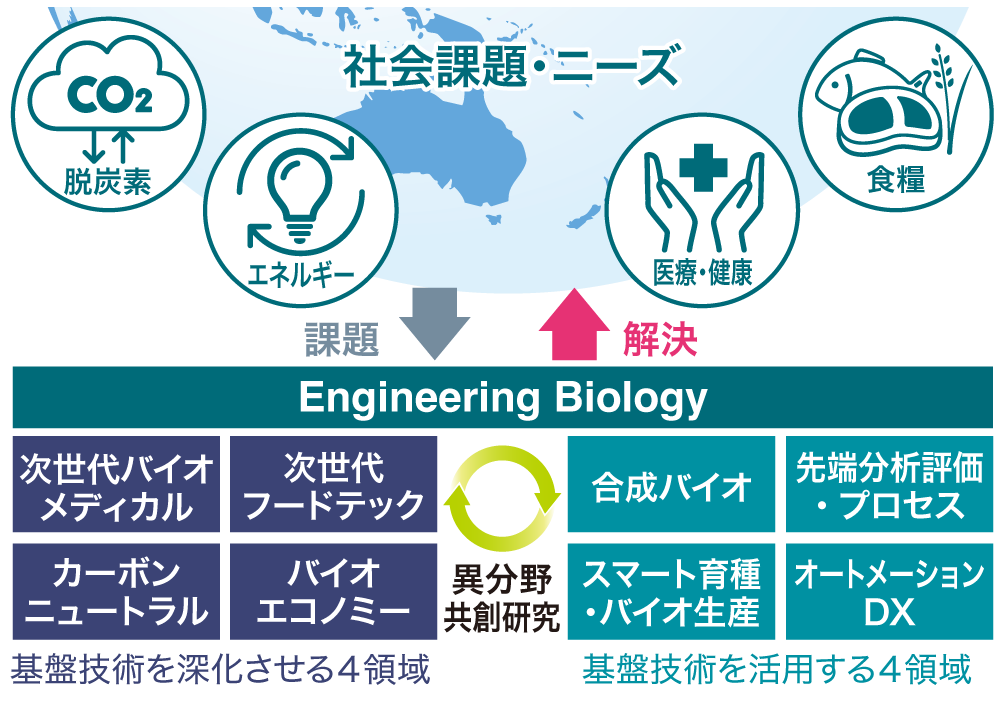 J-PEAKS事業 Engineering Biologyの構築 説明図